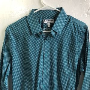 Express Men Medium Extra Slim Pattern Dress Shirt